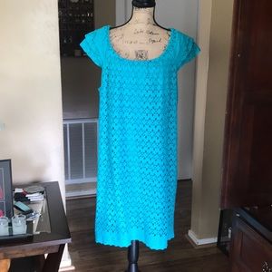 Teal eyelet dress